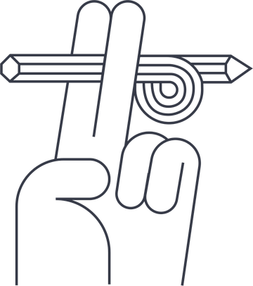 Pencil, paper, and a writing hand